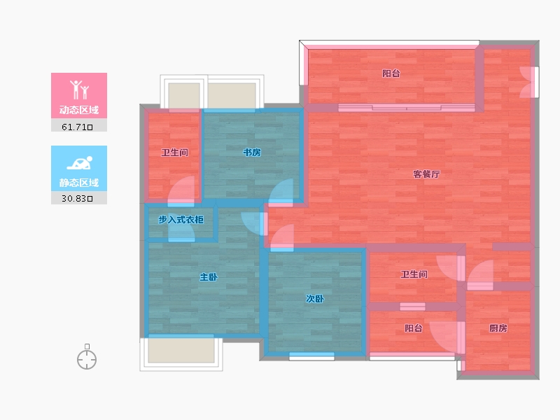 四川省-成都市-城投置地楠悦4，6号楼建面112m2-81.24-户型库-动静分区