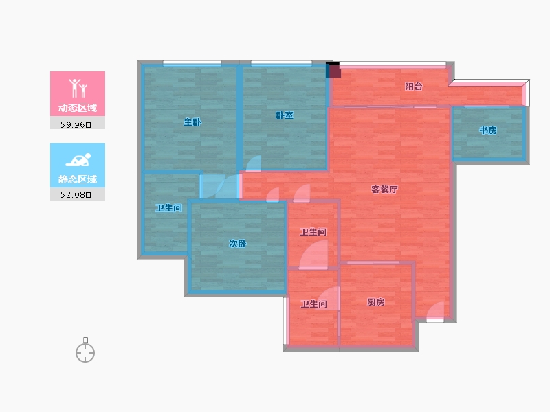 四川省-成都市-秦皇帝锦建面127m2-101.60-户型库-动静分区