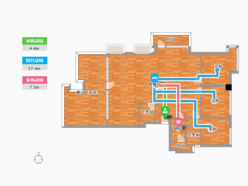 四川省-成都市-麓山国际社区悦庭Z地块3组团2号楼建面150m2-147.29-户型库-动静线