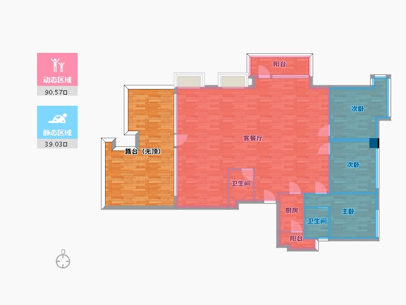 四川省-成都市-麓山国际社区悦庭Z地块3组团2号楼建面150m2-147.29-户型库-动静分区