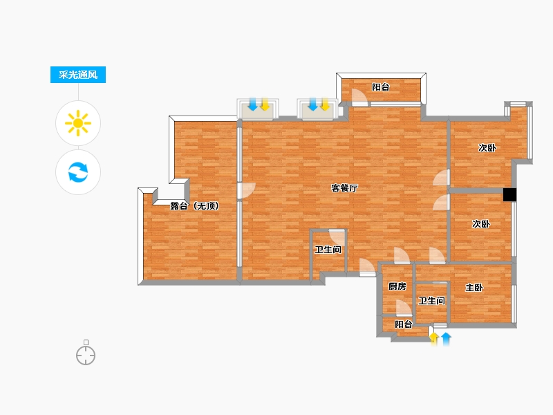 四川省-成都市-麓山国际社区悦庭Z地块3组团2号楼建面150m2-147.29-户型库-采光通风