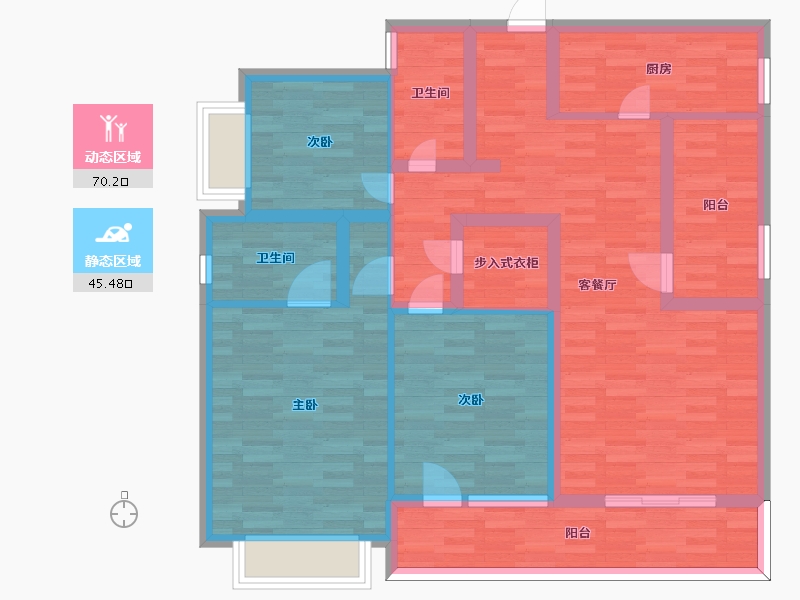 四川省-成都市-万科•公园传奇二期北地块4号楼5号楼7号楼8号楼建面132m2-101.95-户型库-动静分区