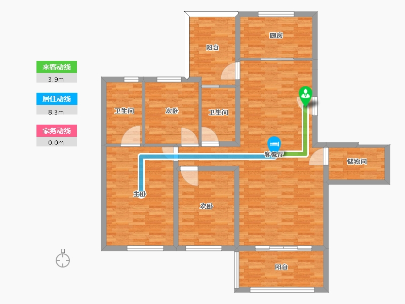 四川省-成都市-万科君逸2号楼,3号楼,4号楼,6号楼,8号楼建面140m2-112.00-户型库-动静线