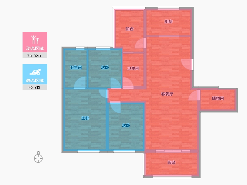 四川省-成都市-万科君逸2号楼,3号楼,4号楼,6号楼,8号楼建面140m2-112.00-户型库-动静分区