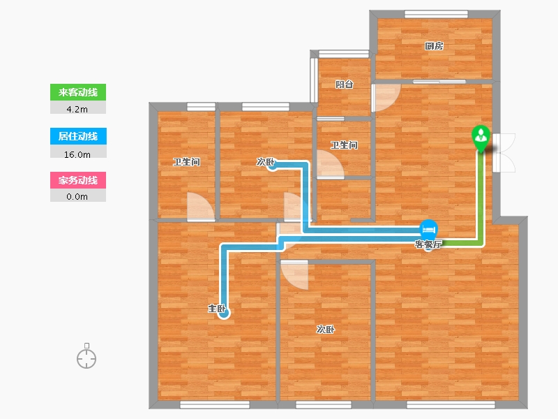 四川省-成都市-万科君逸2号楼,3号楼,4号楼,6号楼建面130m2-104.00-户型库-动静线