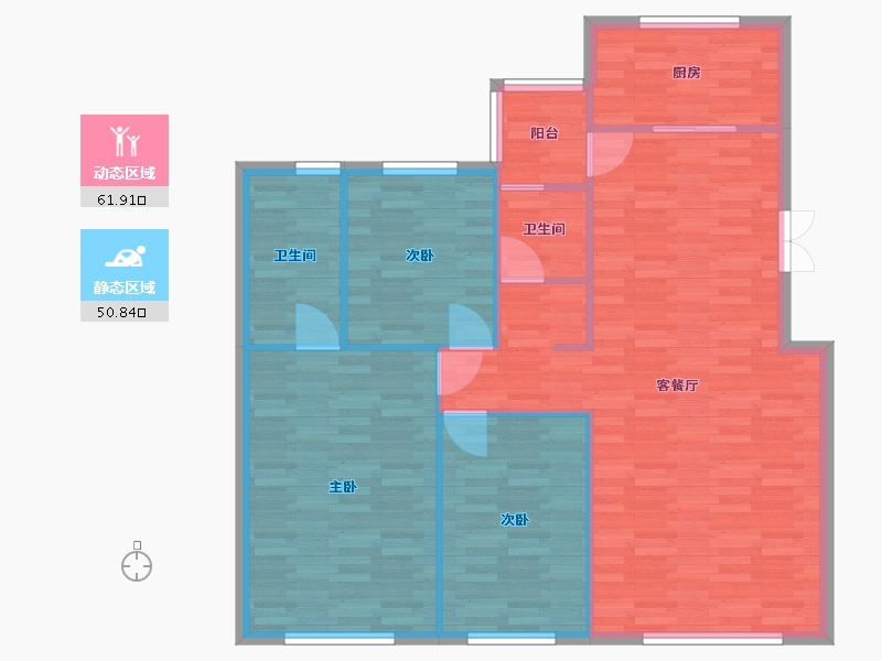 四川省-成都市-万科君逸2号楼,3号楼,4号楼,6号楼建面130m2-104.00-户型库-动静分区