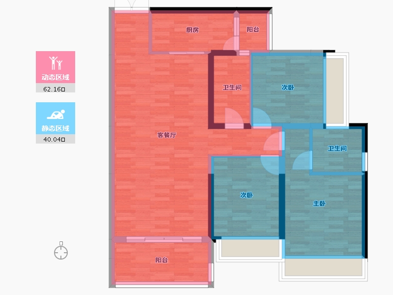 四川省-成都市-远大中央公园11号楼。12号楼建面115m2-91.60-户型库-动静分区