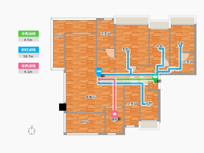 四川省-成都市-远大中央公园建面179m2-143.20-户型库-动静线