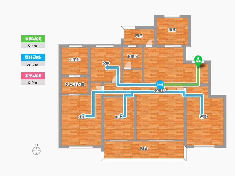 四川省-成都市-中海麓湖公馆18号楼,20号楼,19号楼建面165m2-138.56-户型库-动静线