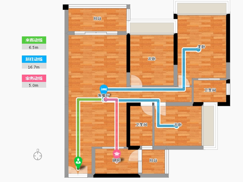 四川省-成都市-远大中央公园建面122m2-96.93-户型库-动静线