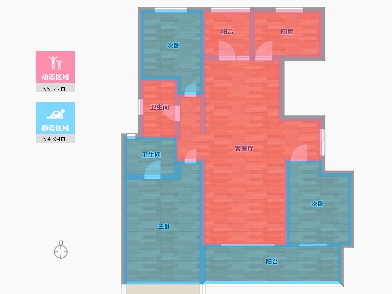 四川省-成都市-中海万锦熙岸2号楼18号楼3号楼4号楼19号楼南区1号楼20号楼17号楼建面132m2-97.12-户型库-动静分区