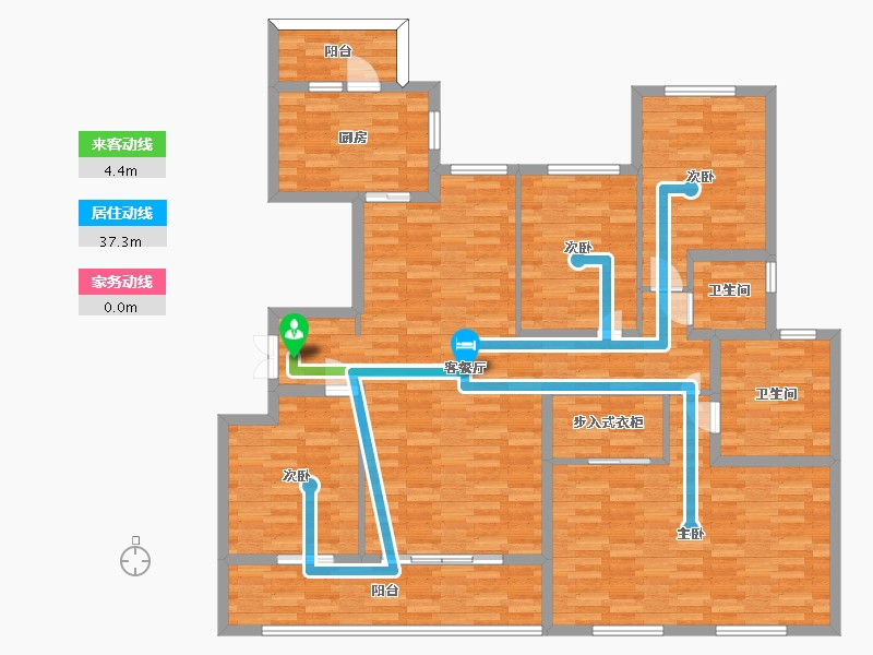 四川省-成都市-中海万锦熙岸B户型7号楼10号楼15号楼6号楼14号楼11号楼建面173m2-145.64-户型库-动静线