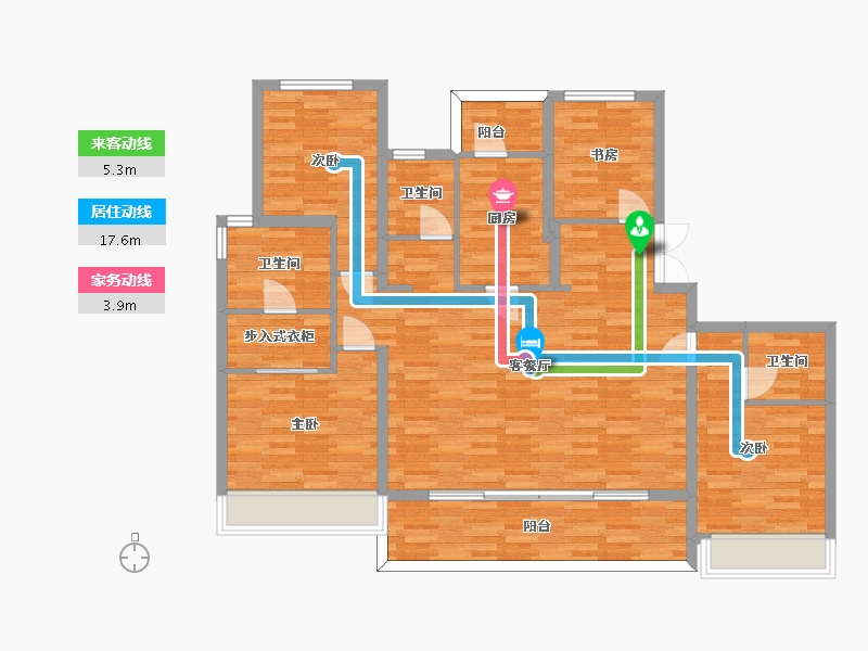 四川省-成都市-中粮观澜祥云11号楼,13号楼建面155m2-119.80-户型库-动静线