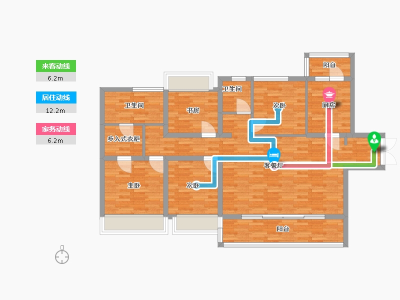 四川省-成都市-中粮观澜祥云3号楼4号楼5号楼6号楼7号楼8号楼建面143m2-103.87-户型库-动静线