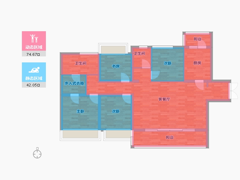 四川省-成都市-中粮观澜祥云3号楼4号楼5号楼6号楼7号楼8号楼建面143m2-103.87-户型库-动静分区