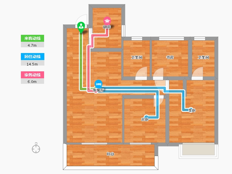 四川省-成都市-光明蓉府7,8号楼建面108m2-79.08-户型库-动静线