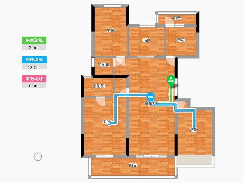 四川省-成都市-金地悦澜道1号楼,2号楼,12号楼,13号楼,14号楼建面143m2-116.47-户型库-动静线