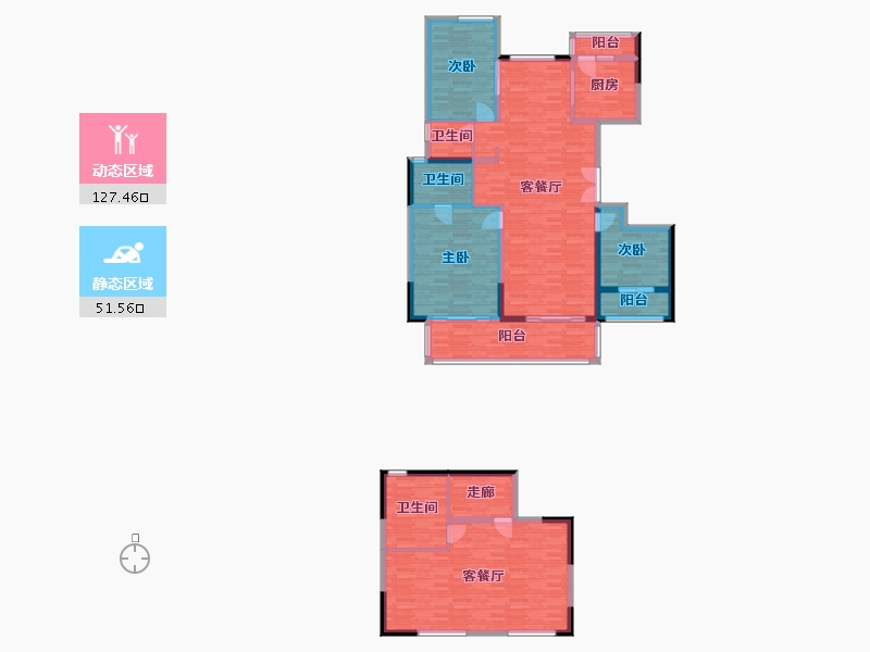 四川省-成都市-金地悦澜道1号楼,2号楼,12号楼,13号楼,14号楼,16号楼建面192m-162.47-户型库-动静分区