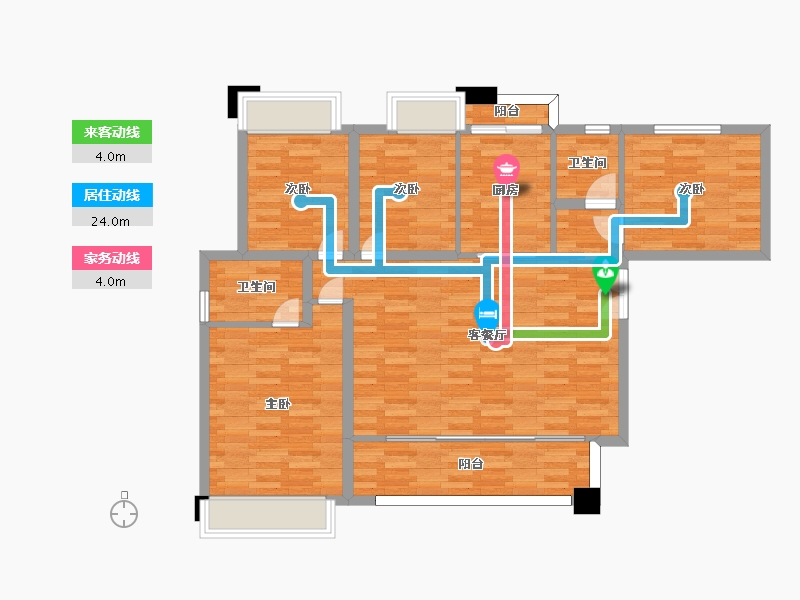 四川省-成都市-金科集美学府2号楼,3号楼,5号楼建面135m2-99.04-户型库-动静线