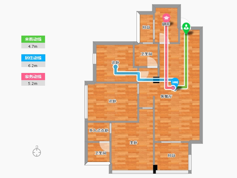 四川省-成都市-空港陆号建面93m2-81.88-户型库-动静线