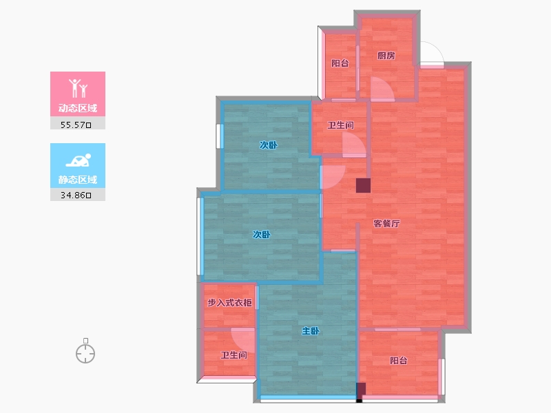 四川省-成都市-空港陆号建面93m2-81.88-户型库-动静分区