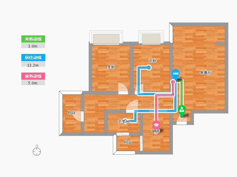 四川省-成都市-空港云尚建面90m2-72.00-户型库-动静线