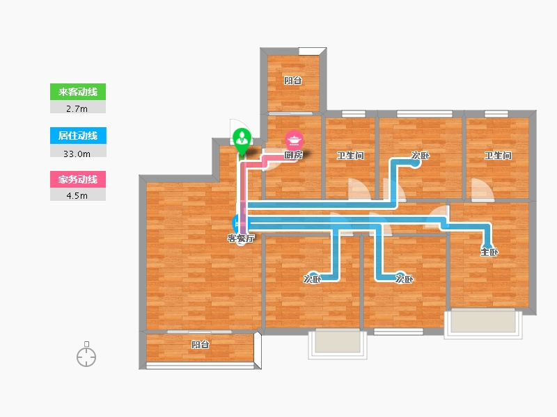 四川省-成都市-空港云尚建面115m2-91.99-户型库-动静线