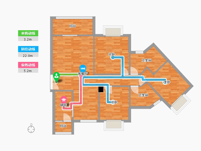 四川省-成都市-蜀镇尚楠湾17号楼,18号楼建面116m2-93.46-户型库-动静线