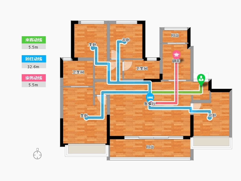 四川省-成都市-天湖湾15，12号楼建面149m2-113.16-户型库-动静线