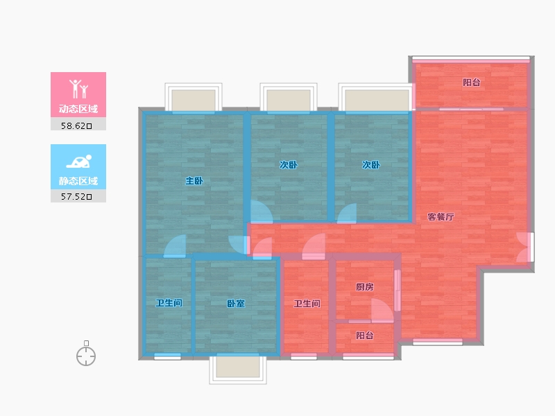 四川省-成都市-蜀镇尚楠湾17号楼,18号楼建面136m2-103.41-户型库-动静分区