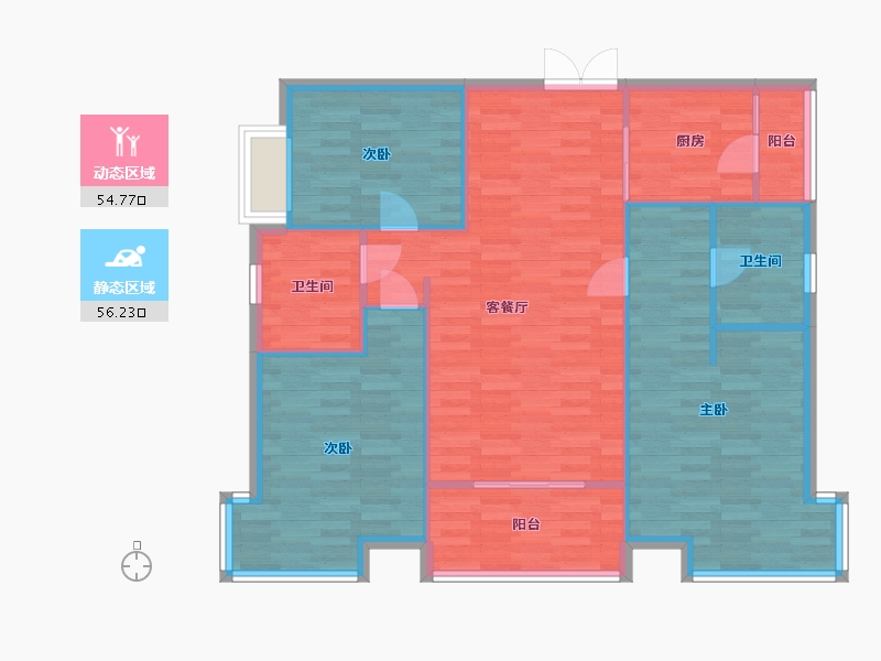 四川省-成都市-蜀镇尚楠湾建面120m2-101.81-户型库-动静分区