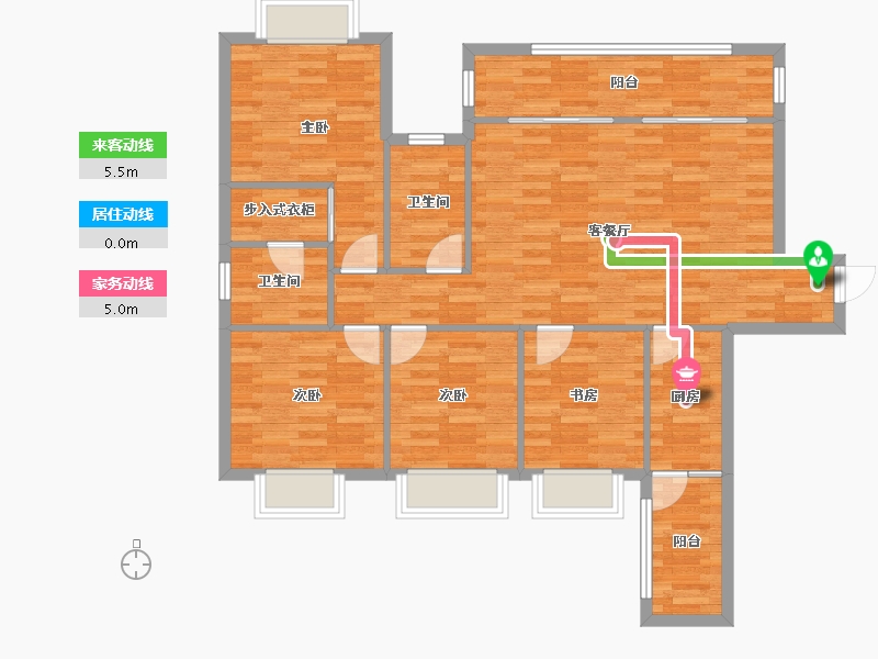 四川省-成都市-乐视界广场2号楼132m²-103.28-户型库-动静线