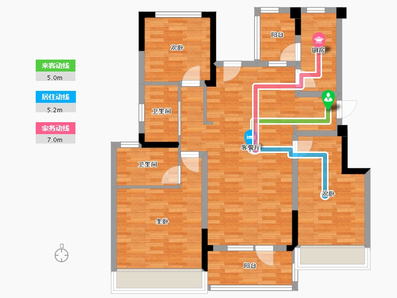 四川省-成都市-电建地产洺悦御府16号楼,15号楼,5号楼,2号楼114m²-93.55-户型库-动静线