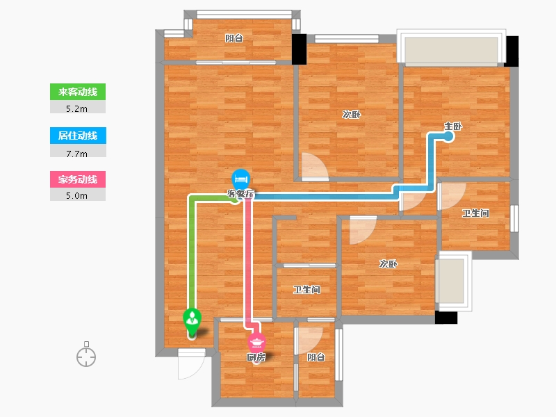 四川省-成都市-碧桂园锦熙府3号楼,高层4号楼,1号楼,2号楼,9号楼,10号楼108m²-81.18-户型库-动静线