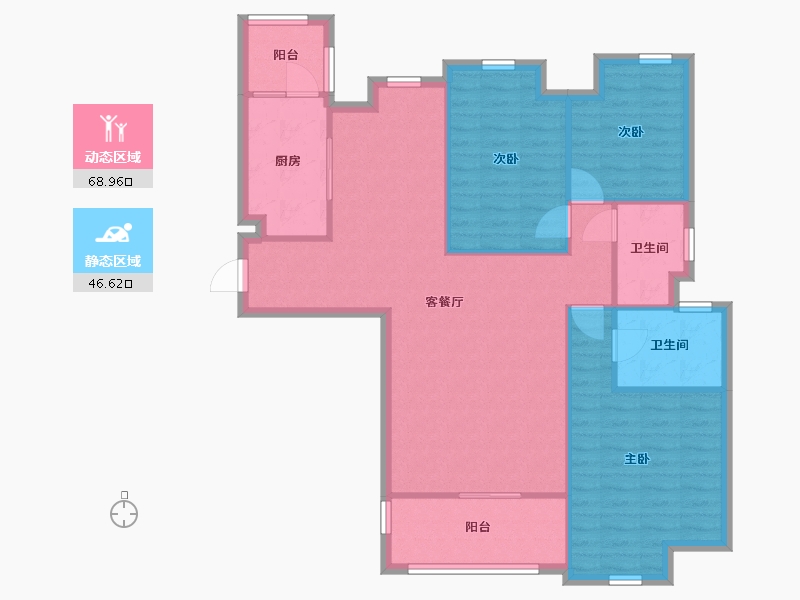 广东省-中山市-保利国际广场-105.32-户型库-动静分区