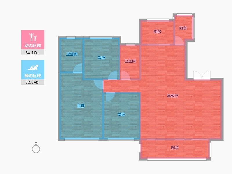 四川省-成都市-领地金科蘭台府1号楼,2号楼,5号楼,6号楼,7号楼,8号楼143m²-123.28-户型库-动静分区