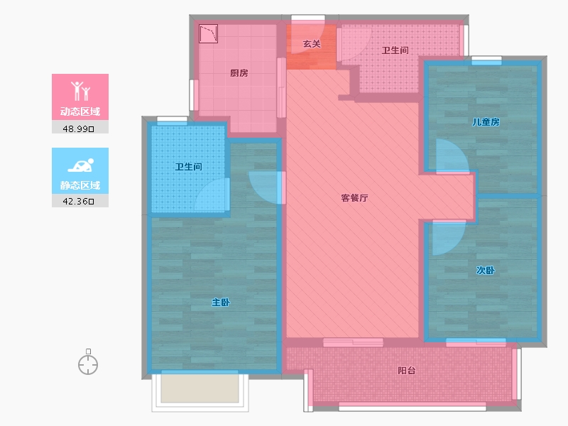 浙江省-杭州市-中南君奥时代-79.00-户型库-动静分区