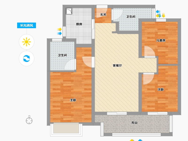 浙江省-杭州市-中南君奥时代-79.00-户型库-采光通风