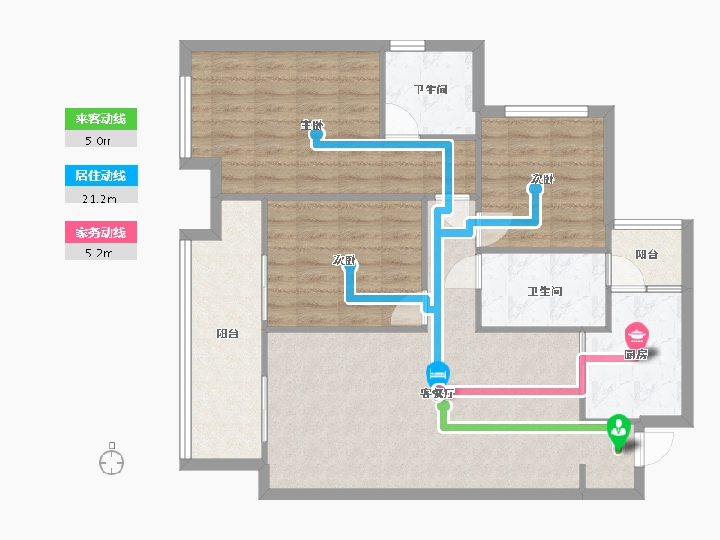 四川省-成都市-中海云麓世家5号楼,9号楼,6号楼建面114m2-92.57-户型库-动静线