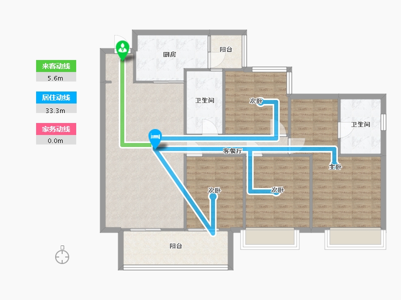 四川省-成都市-中海云麓世家5号楼,9号楼,6号楼建面141m2-112.23-户型库-动静线