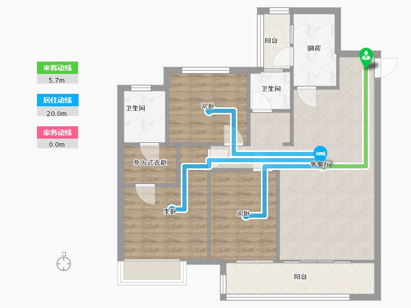 四川省-成都市-中旅名门府13号楼建面117m2-88.48-户型库-动静线