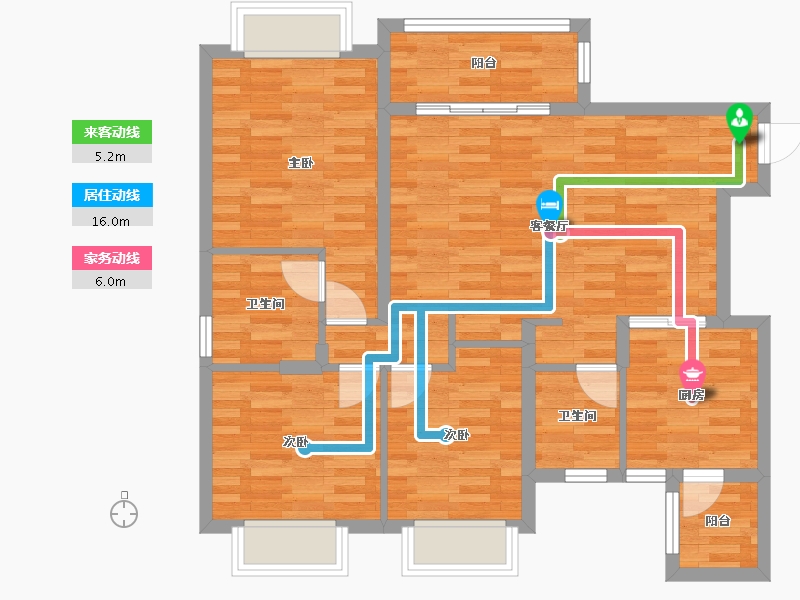 四川省-成都市-恒大御景二期3栋112m²-85.55-户型库-动静线