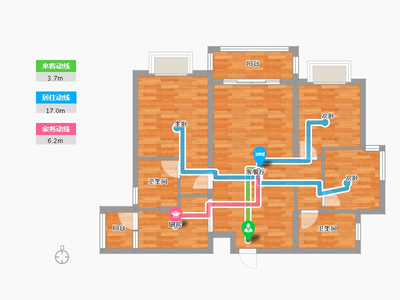 四川省-成都市-恒大御景104m²-81.16-户型库-动静线