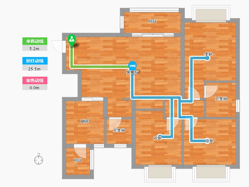 四川省-成都市-恒大御景二期3栋115m²-86.92-户型库-动静线