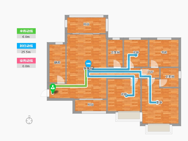 重庆-重庆市-恒大御景二期1栋140m²-107.90-户型库-动静线