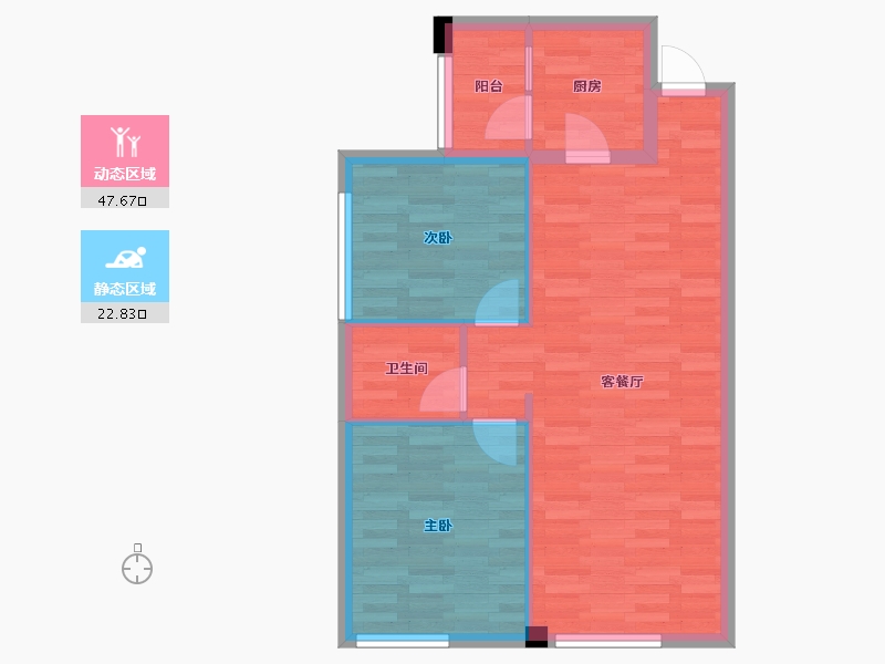 四川省-成都市-慧生时代广场83m²-63.79-户型库-动静分区