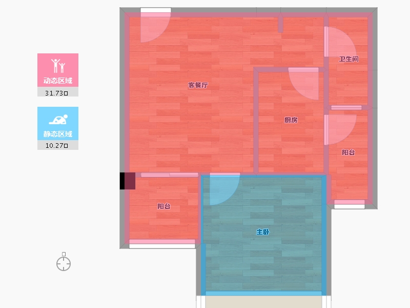 四川省-成都市-泰华锦城50m²-37.32-户型库-动静分区