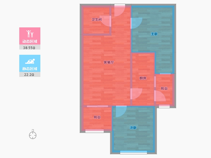 四川省-成都市-成都后花园78m²-54.74-户型库-动静分区