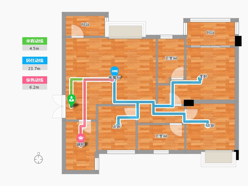 四川省-成都市-光华瑞廷1号楼109m²-84.01-户型库-动静线