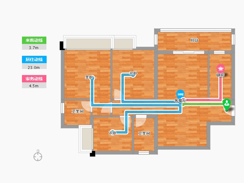 四川省-成都市-招商依云上城四期5号楼110m²-85.32-户型库-动静线